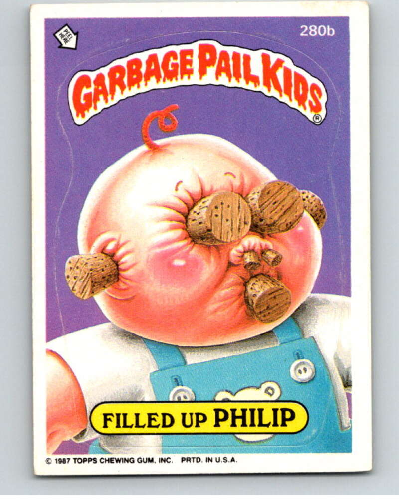 1987 Topps Garbage Pail Kids Series 7 #280B Filled Up Philip   V73441 Image 1