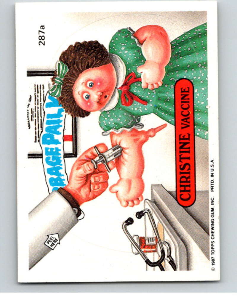 1987 Topps Garbage Pail Kids Series 7 #287A Christine Vaccine   V73456 Image 1