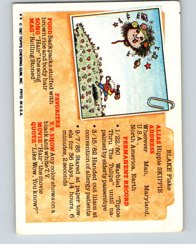 1987 Topps Garbage Pail Kids Series 7 #289B Alexander the Grate   V73463 Image 2