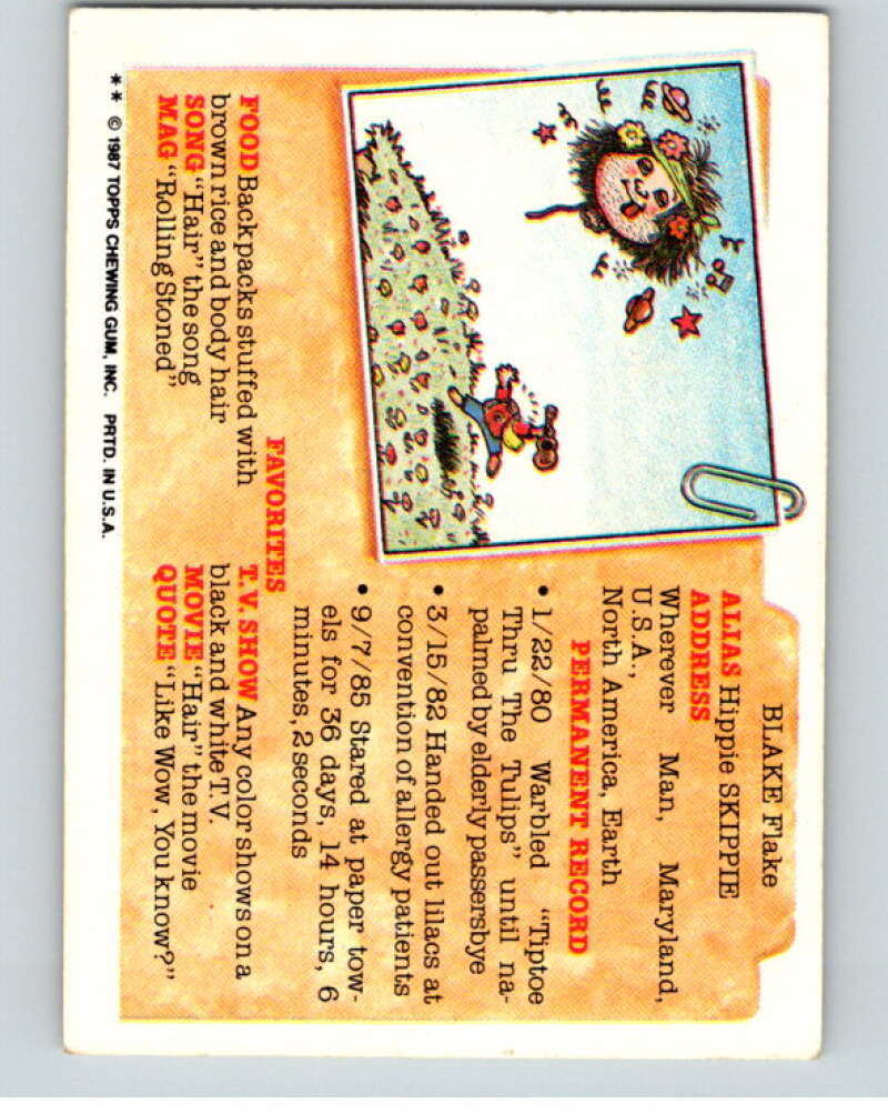 1987 Topps Garbage Pail Kids Series 7 #289B Alexander the Grate   V73464 Image 2