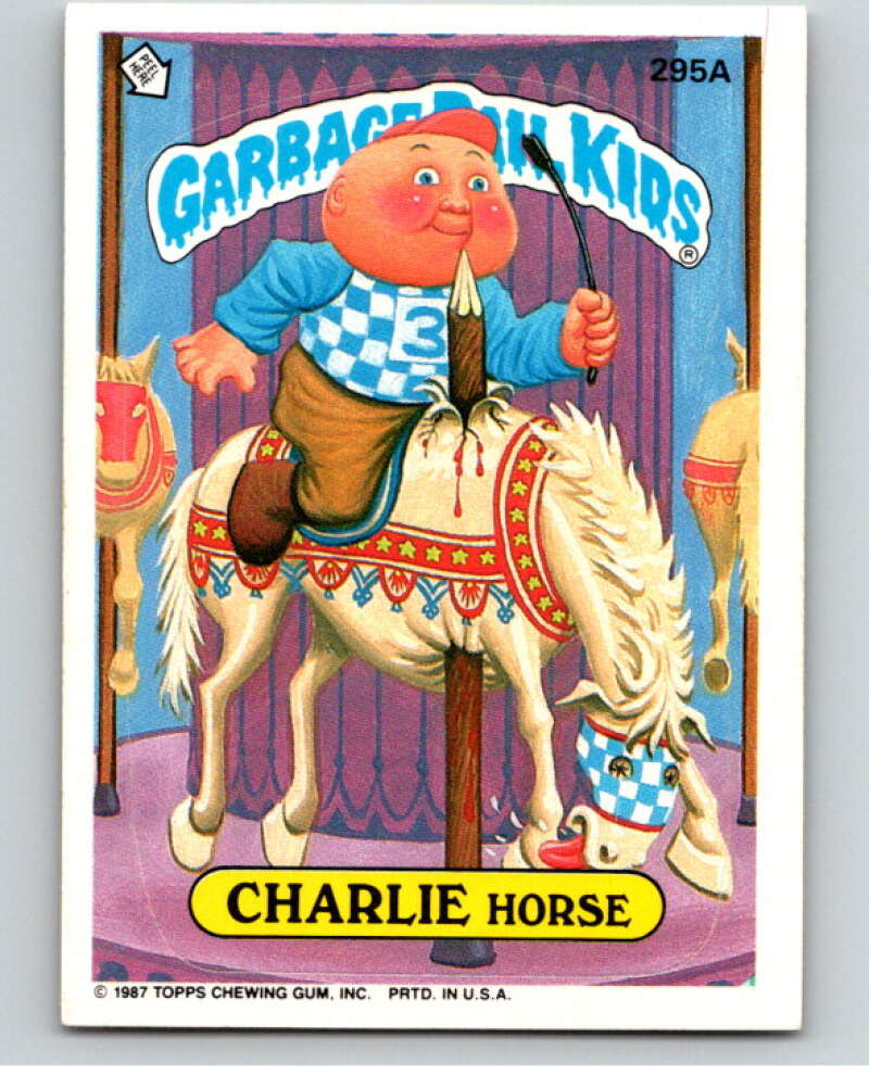 1987 Topps Garbage Pail Kids Series 8 #295A Charlie Horse   V73479 Image 1