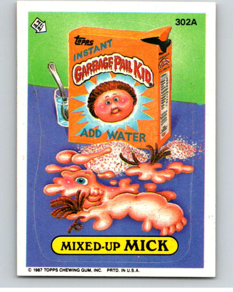 1987 Topps Garbage Pail Kids Series 8 #302A Mixed-Up Mick   V73498 Image 1