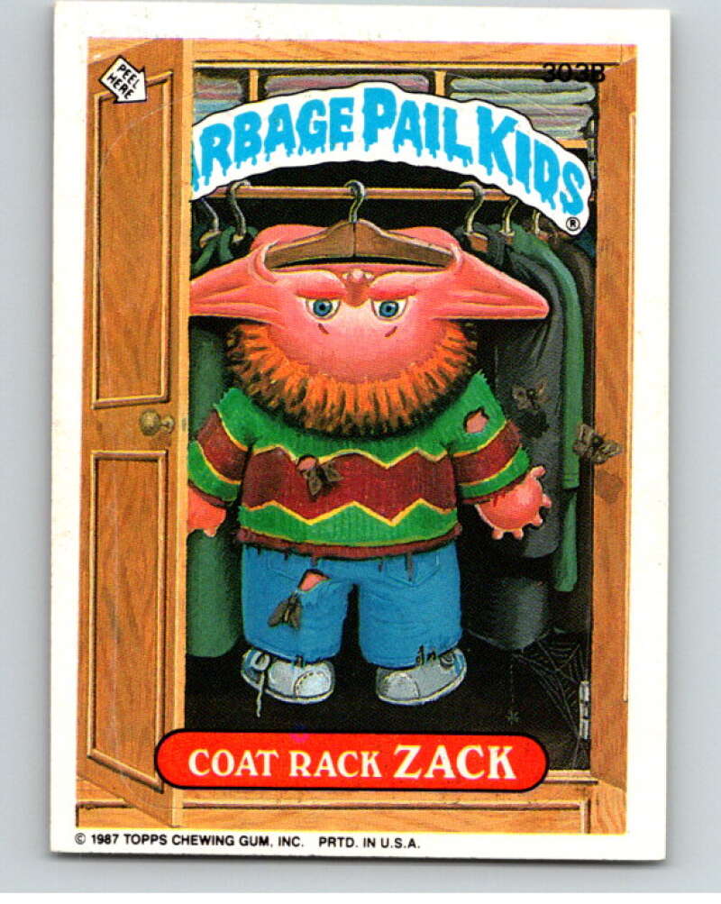 1987 Topps Garbage Pail Kids Series 8 #303B Coat Rack Zack   V73501 Image 1