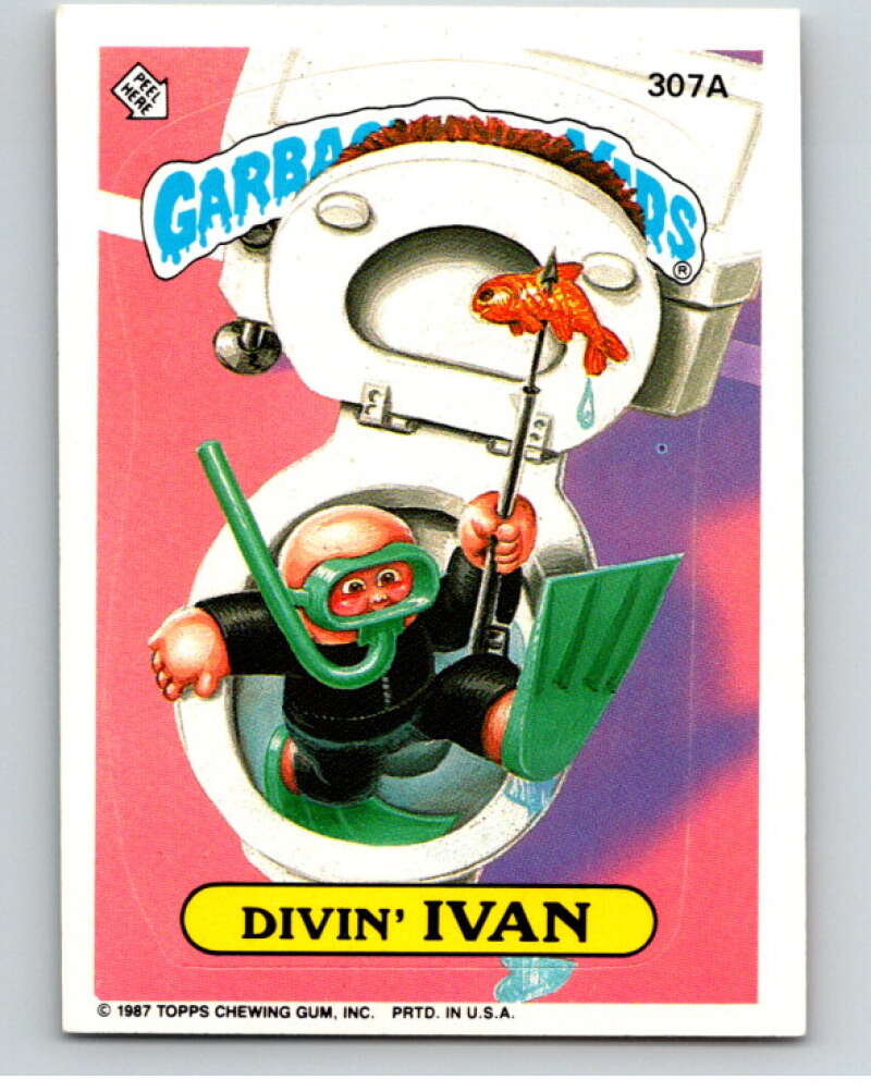 1987 Topps Garbage Pail Kids Series 8 #307A Divin' Ivan   V73510 Image 1