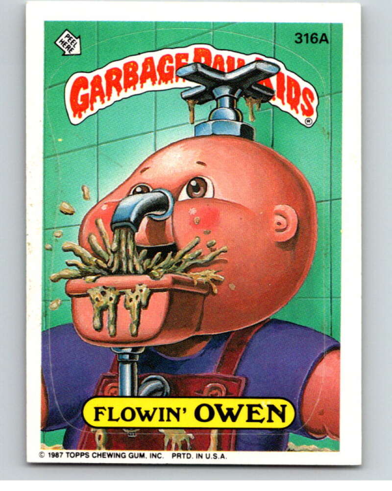 1987 Topps Garbage Pail Kids Series 8 #316A Flowin' Owen   V73537 Image 1