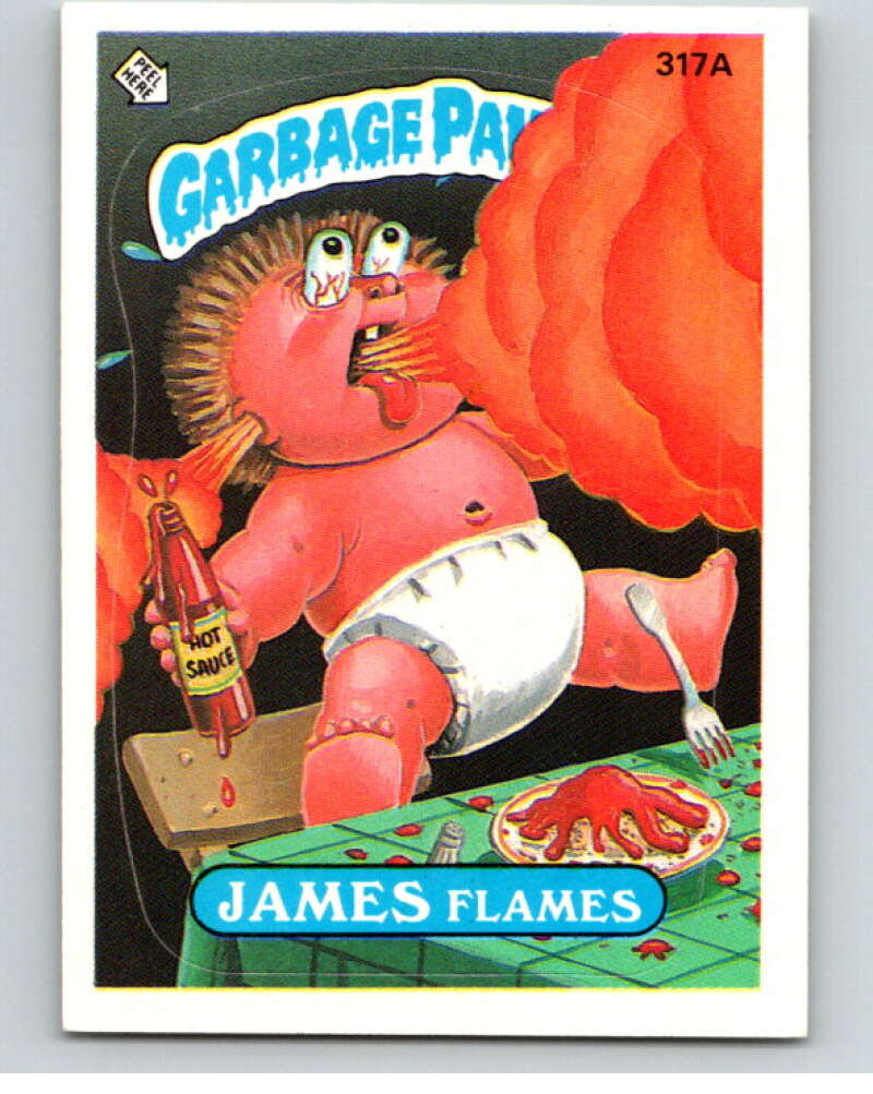 1987 Topps Garbage Pail Kids Series 8 #317A James Flames   V73539 Image 1