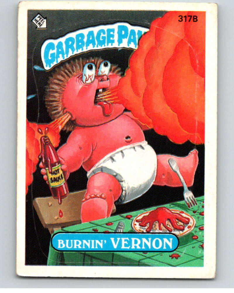 1987 Topps Garbage Pail Kids Series 8 #317B Burnin' Vernon   V73541 Image 1