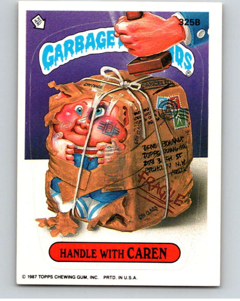 1987 Topps Garbage Pail Kids Series 8 #325B Handle with Caren   V73561 Image 1