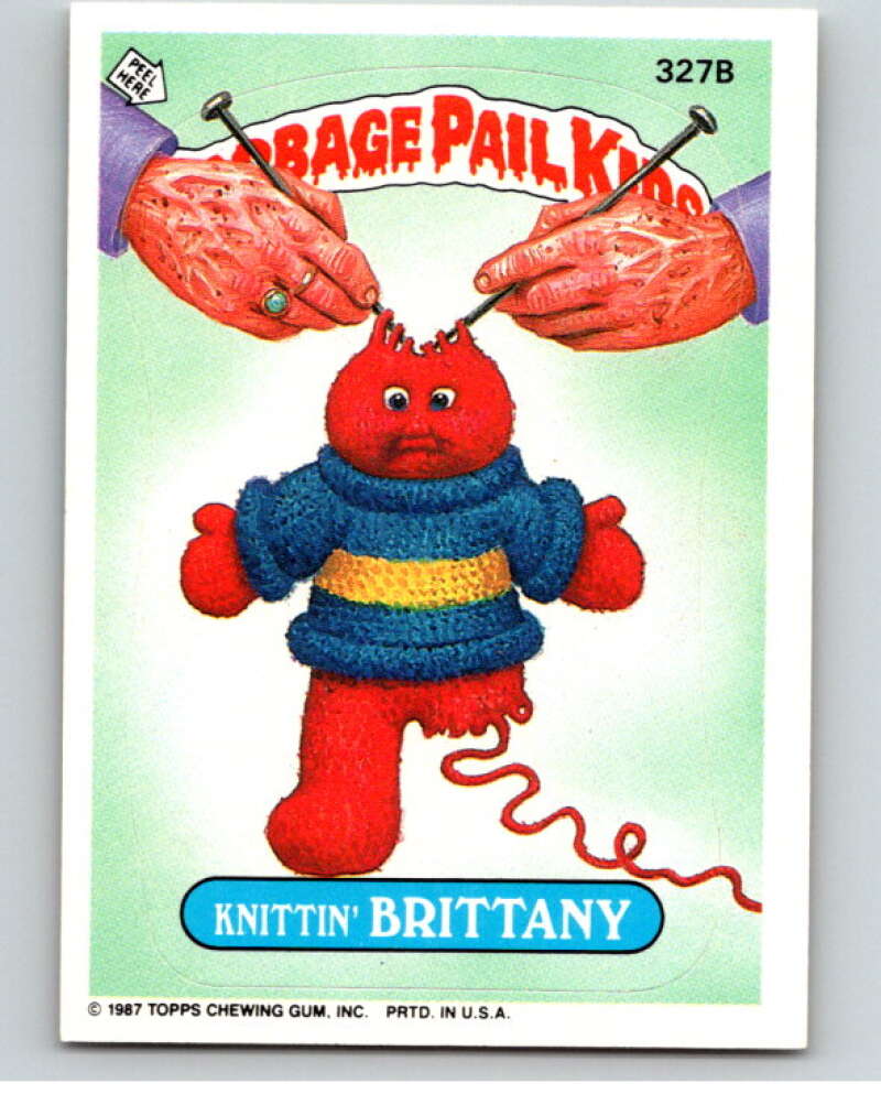 1987 Topps Garbage Pail Kids Series 8 #327B Knittin' Brittany   V73566 Image 1