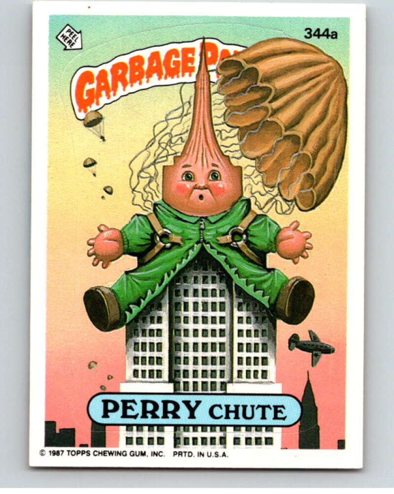 1987 Topps Garbage Pail Kids Series 9 #344A Perry Chute   V73612 Image 1