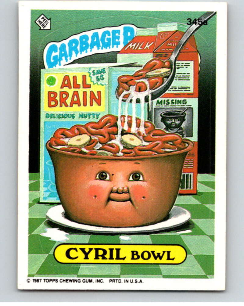 1987 Topps Garbage Pail Kids Series 9 #345A Cyril Bowl   V73614 Image 1