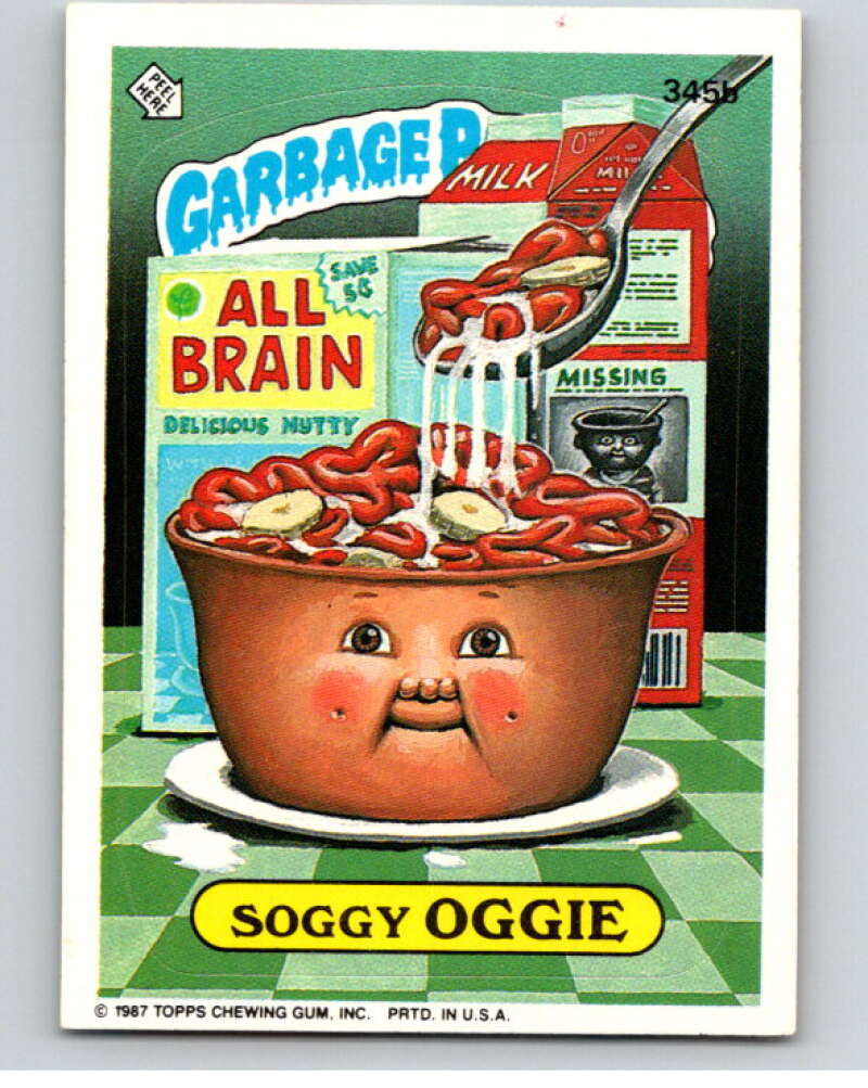 1987 Topps Garbage Pail Kids Series 9 #345B Soggy Oggie   V73615 Image 1