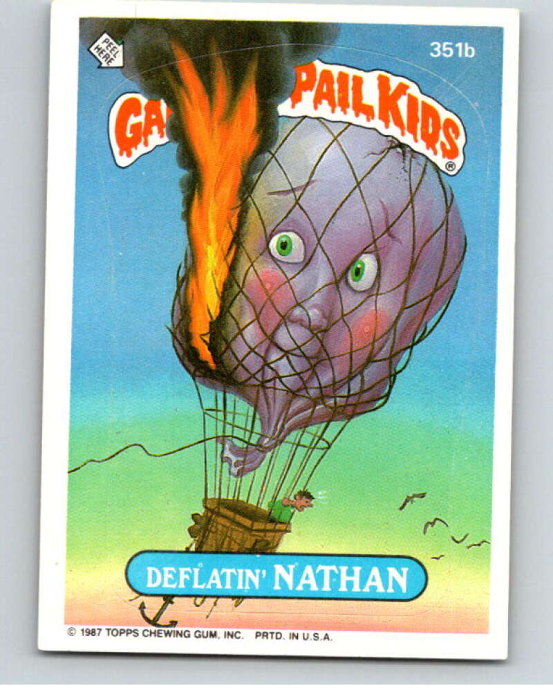1987 Topps Garbage Pail Kids Series 9 #351B Deflatin' Nathan   V73628 Image 1