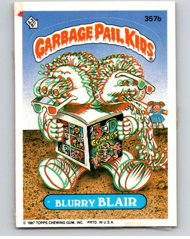 1987 Topps Garbage Pail Kids Series 9 #357B Blurry Blair   V73642 Image 1