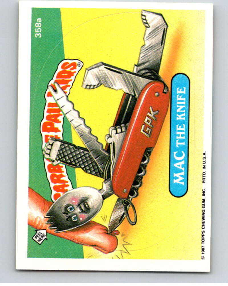 1987 Topps Garbage Pail Kids Series 9 #358A Mac the Knife   V73643 Image 1