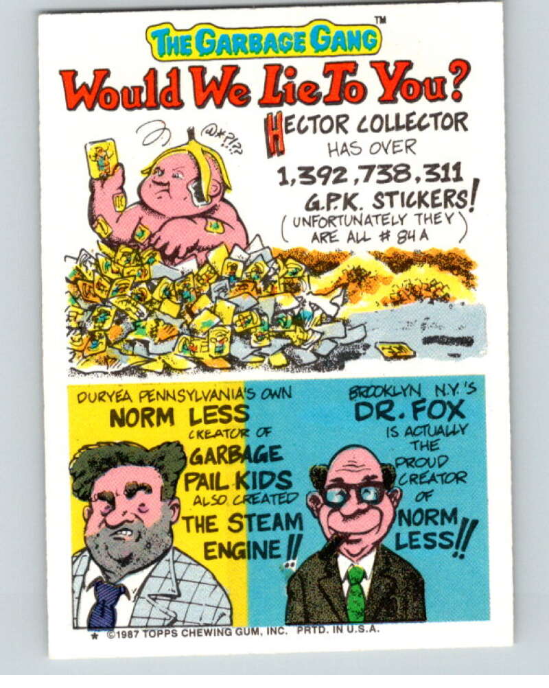 1987 Topps Garbage Pail Kids Series 9 #360A Marcus Mucus   V73648 Image 2