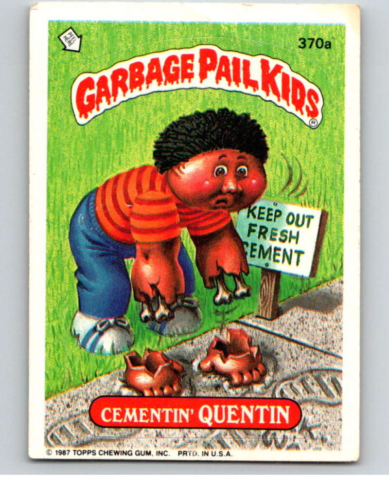 1987 Topps Garbage Pail Kids Series 9 #370A Cementin' Quentin   V73679 Image 1