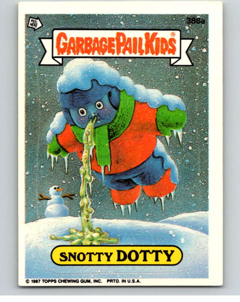 1987 Topps Garbage Pail Kids Series 10 #386A Snotty Dotty   V73718 Image 1