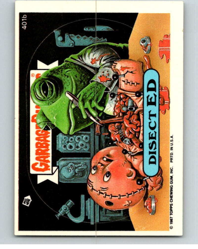 1987 Topps Garbage Pail Kids Series 10 #401B Disect Ed   V73746 Image 1