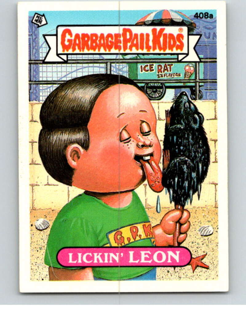 1987 Topps Garbage Pail Kids Series 10 #408A Lickin' Leon   V73754 Image 1