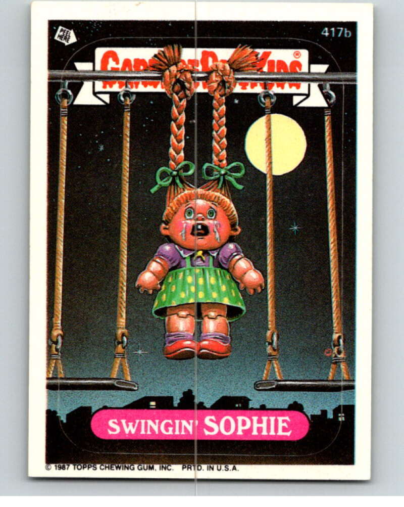 1987 Topps Garbage Pail Kids Series 10 #417B Swingin' Sophie   V73767 Image 1