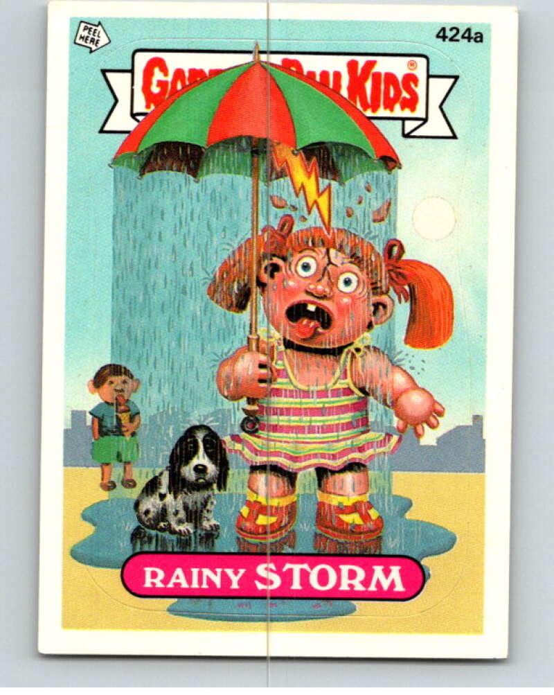 1987 Topps Garbage Pail Kids Series 11 #424A Rainy Storm   V73771 Image 1
