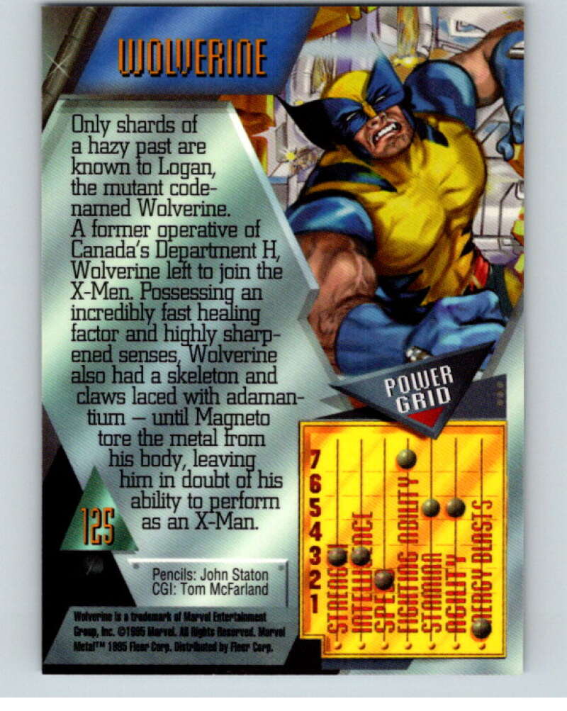 1995 Marvel Metal #125 Wolverine   V73856 Image 2