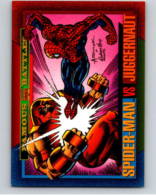 1993 SkyBox Marvel Universe #165 Spider-Man/Juggernaut   V73951 Image 1