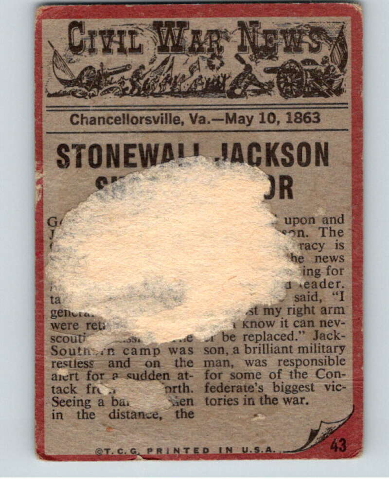 1962 Topps Civil War News #43 Costly Mistake   V74133 Image 2