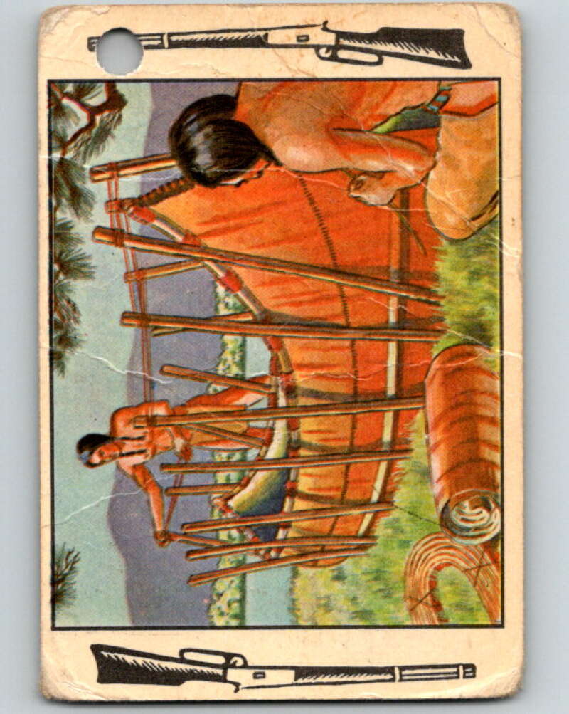 1953 Bowman Frontier Days R701-5 #67 Building Birch Bark Canoe   V74162 Image 1