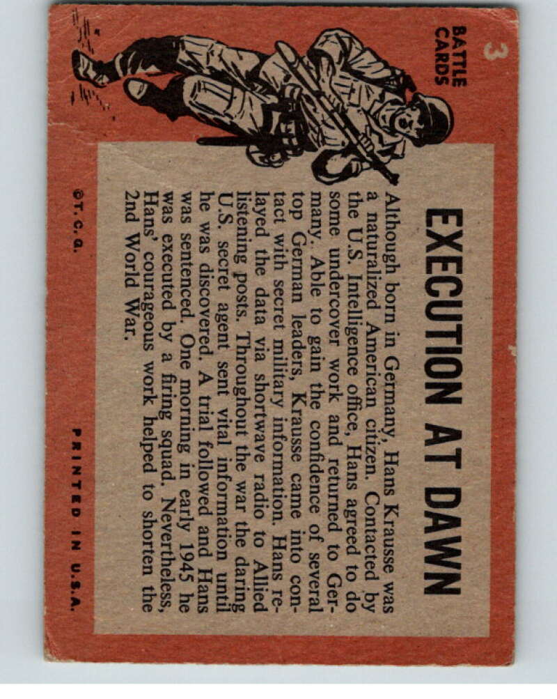 1965 Topps Battle #3 Execution at Dawn   V74184 Image 2