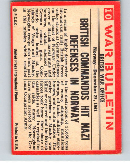 1965 Philadelphia Gum War Bulletin #10 Hit And Run   V74221 Image 2