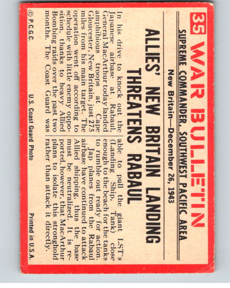 1965 Philadelphia Gum War Bulletin #35 Ocean-Going Garage   V74229 Image 2