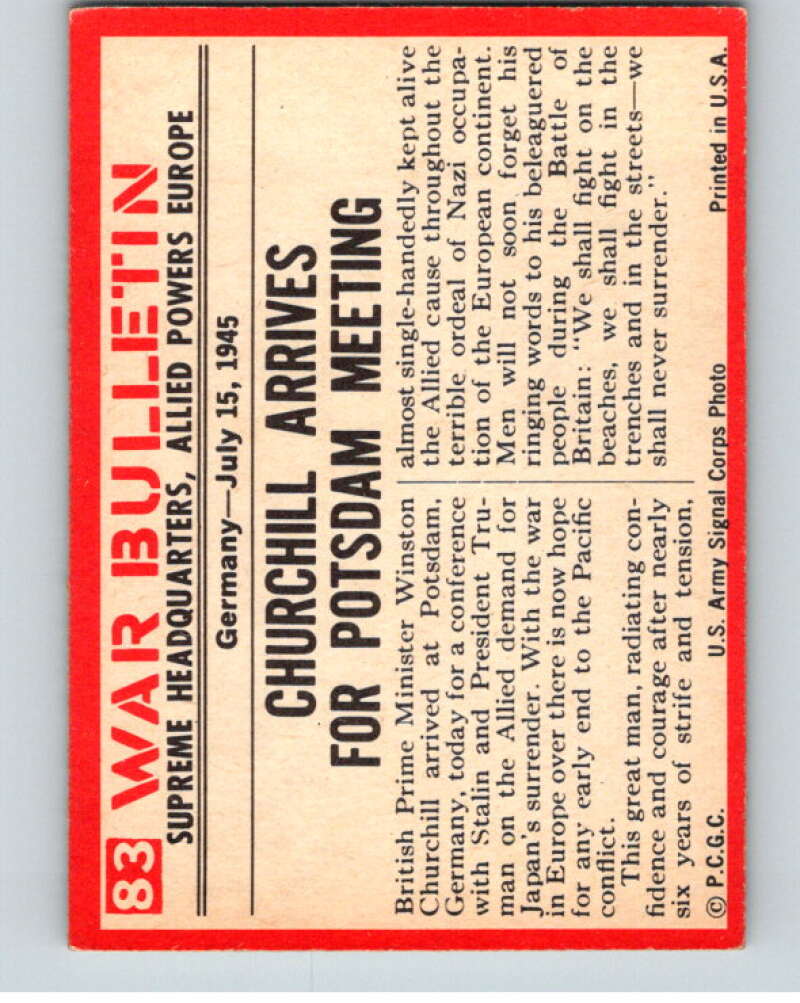 1965 Philadelphia Gum War Bulletin #83 Champion Of Liberty   V74246 Image 2