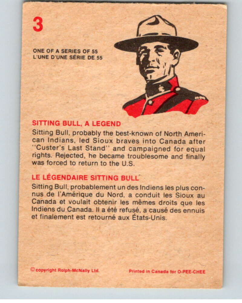 1973  Canadian Mounted Police Centennial #3 Sitting Bull, a Legend  V74274 Image 2