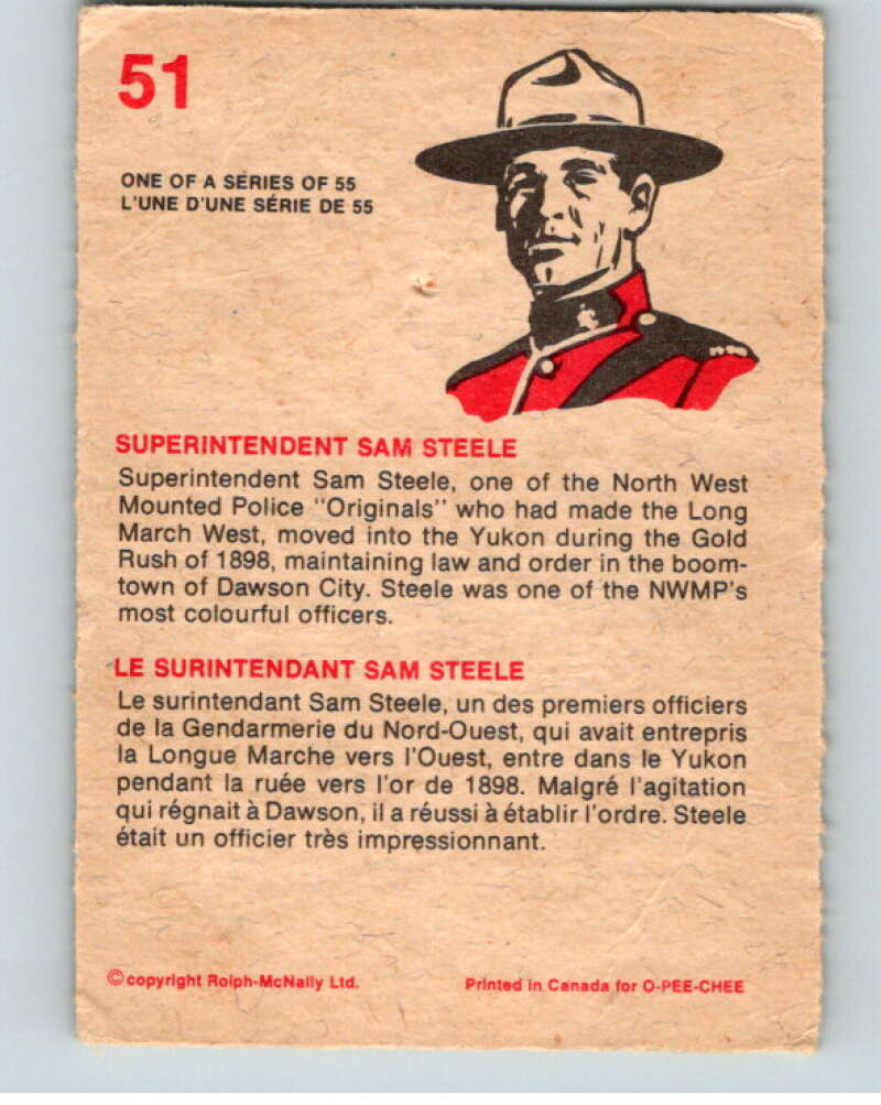 1973  Canadian Mounted Police Centennial #51 Superintendent Dan Steele  V74326 Image 2