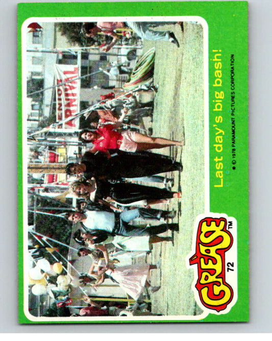 1978 Topps Grease #72 Last day's big bash!   V74587 Image 1