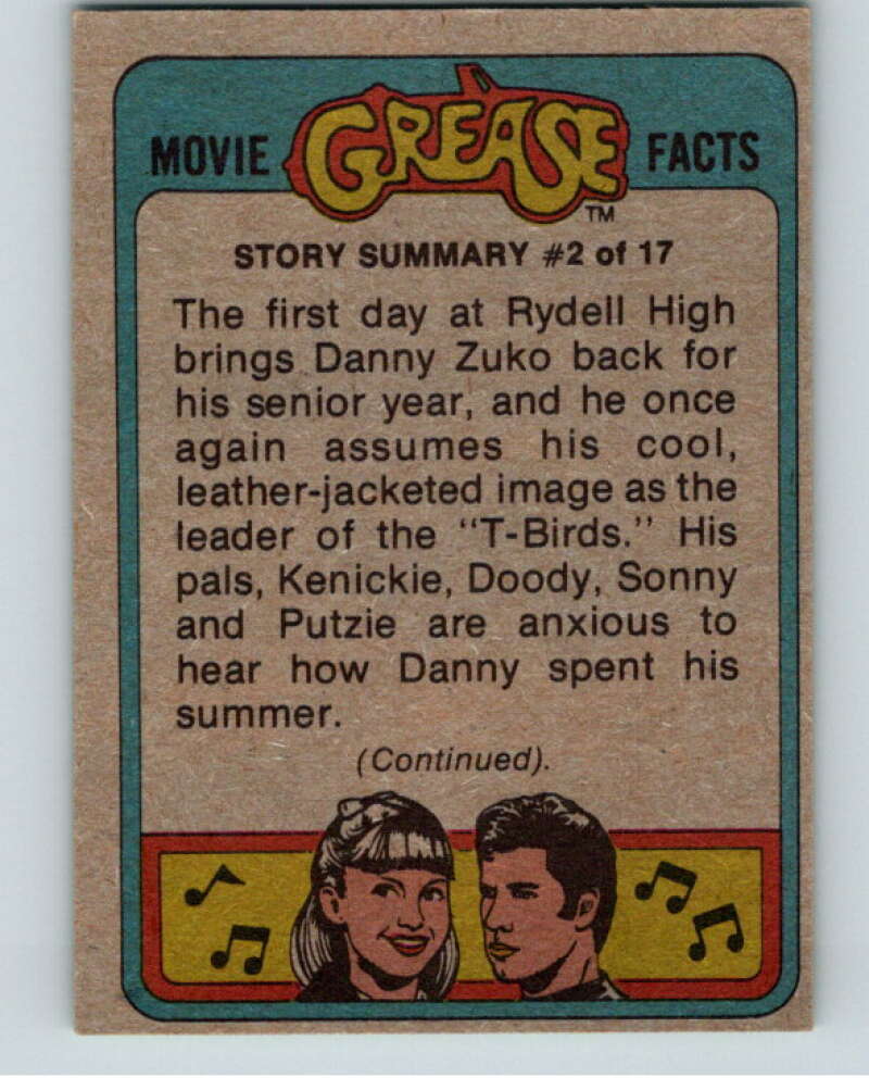 1978 Topps Grease #120 Dynamite Sandy!   V74606 Image 2