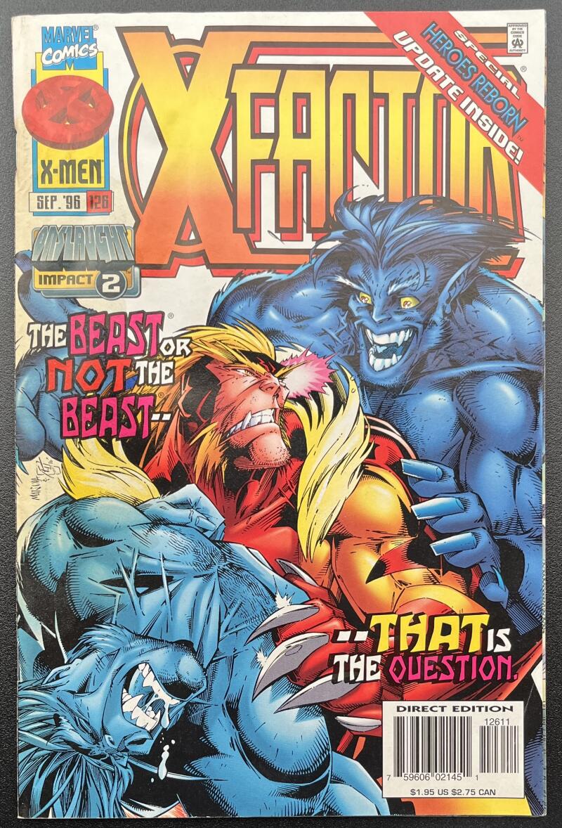 X-Factor Beast or Not #126 Marvel Comic Book Sep. 1996 Direct Edition - CB72 Image 1