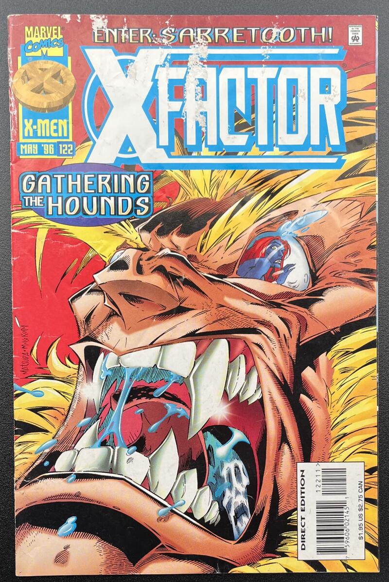 X-Factor Gathering The Hounds #122 Marvel Comic Book May 1996 Direct Edition - CB73 Image 1