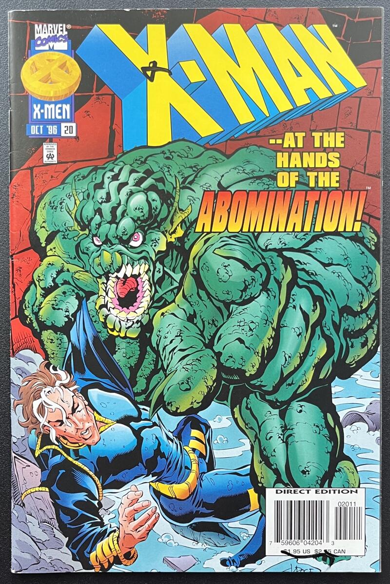 X-Man Hands of Abomination #20 Marvel Comic Book Oct. 1996 Direct Edition - CB94 Image 1