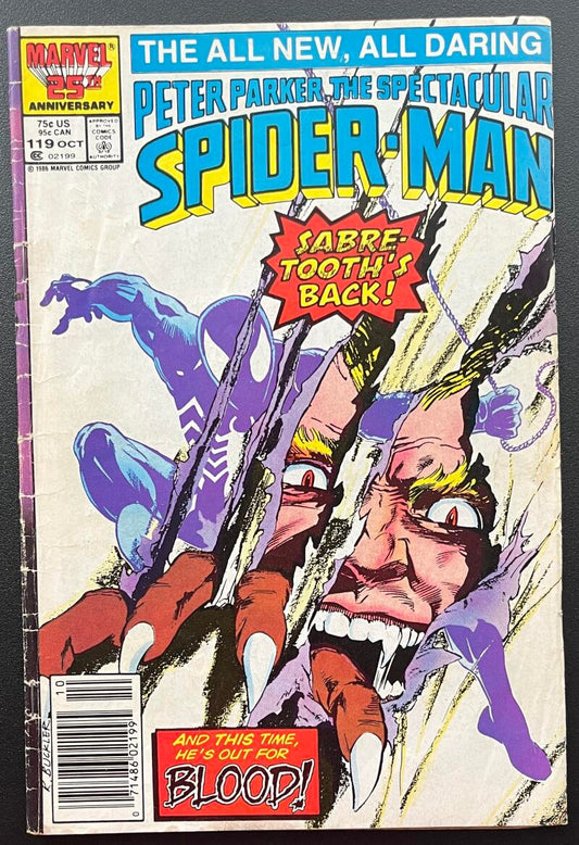 The Spectacular Spider-Man #119 Marvel Comic Book Oct. 1986 Newsstand - CB99 Image 1