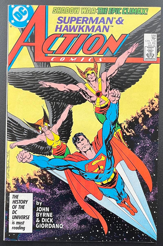 Action Comics Superman/Hawkman #588 DC Comic Book May. 1987 Direct Edition - CB115 Image 1