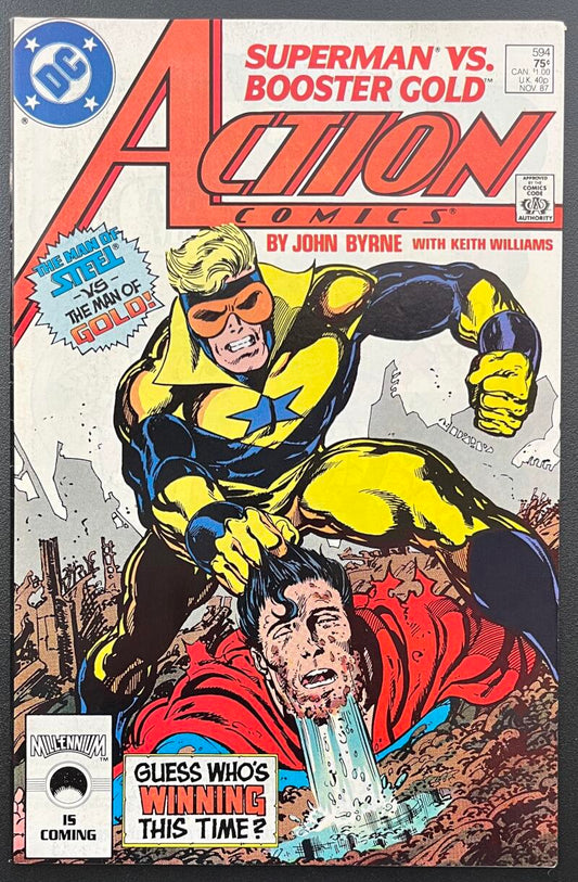 Action Comics Superman/Booster Gold #594 DC Comic Book Nov. 1987 Direct Edition - CB119 Image 1