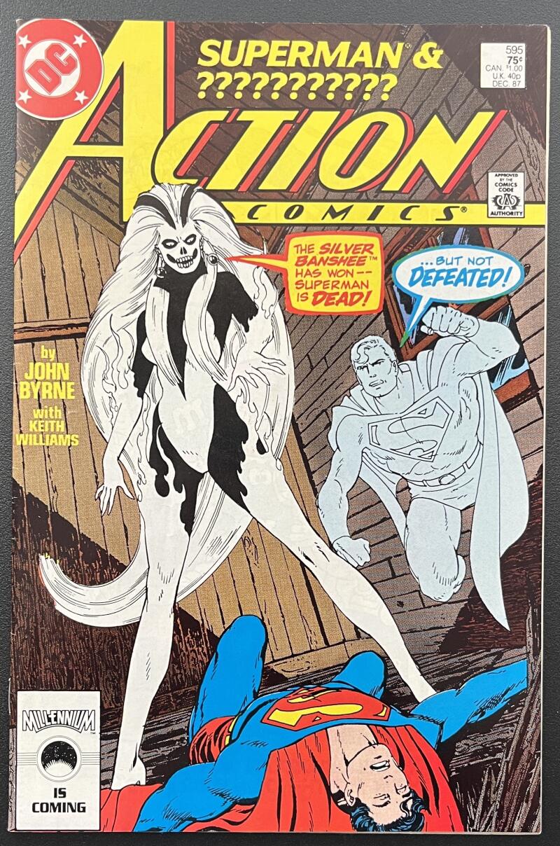 Action Comics Superman/????? #595 DC Comic Book Dec. 1987 Direct Edition - CB120 Image 1