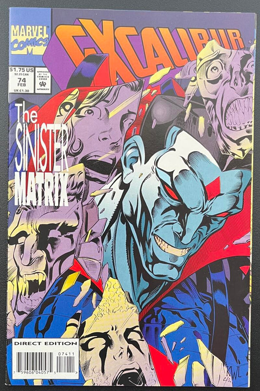 Excalibur Sinister Matrix #73 Marvel Comic Book Feb. 1994 Direct Edition - CB138 Image 1