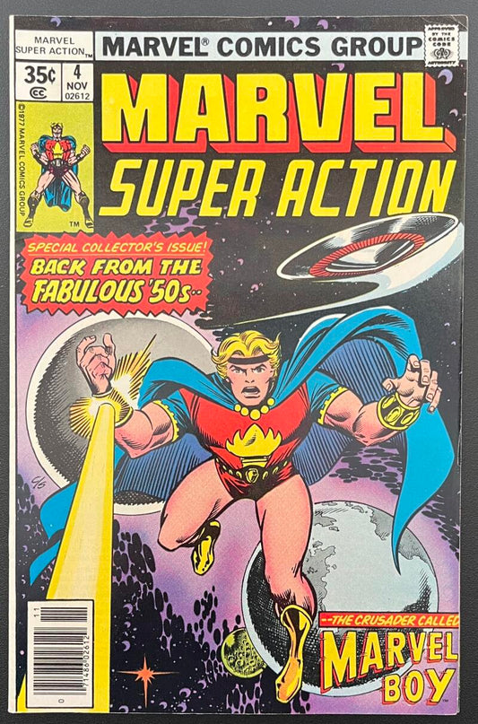 Marvel Super Action Marvel Boy #4 Comic Book Nov. 1977 Golden Age - CB153 Image 1