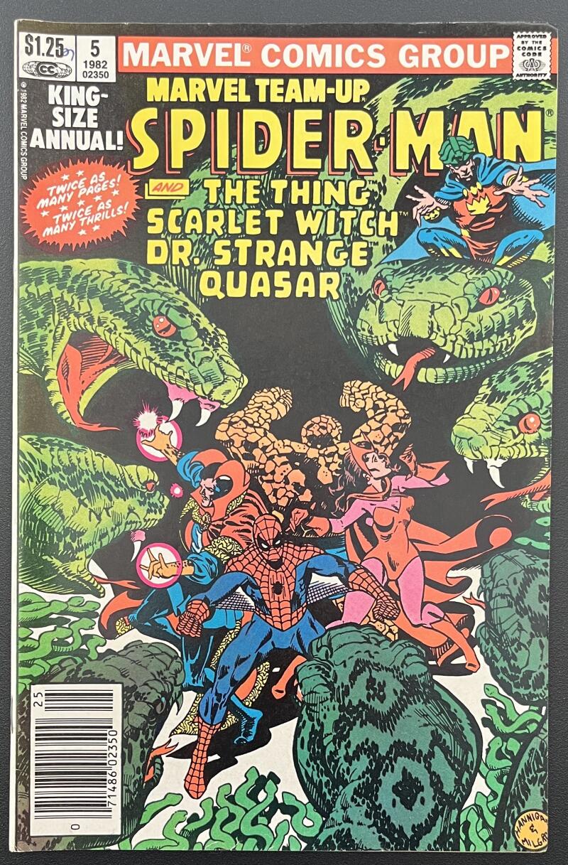 Spider-Man & The Thing Witch #5 Marvel Comic Book 1982 Newsstand - CB154 Image 1