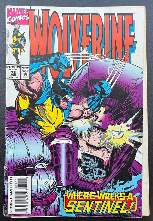 Wolverine #72 Marvel Comic Book May. 1993 Direct Edition  - CB195 Image 1