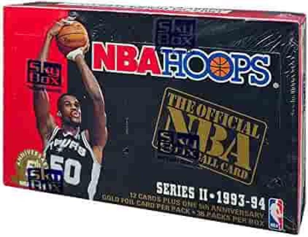 1993-94 NBA Hoops Series 2 Basketball Hobby Sealed Box - 36 Packs Per Box Image 1